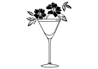 Art Nouveau cocktail Graphic Accents, vector illustration, vintage elements	