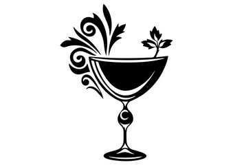 Art Nouveau cocktail Graphic Accents, vector illustration, vintage elements	