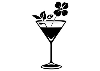 Art Nouveau cocktail Graphic Accents, vector illustration, vintage elements	