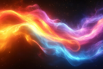 Obraz premium Soft Glowing Energy Lines in Various Colors Weaving and Intertwining in Fluid, Abstract Motion Representing Unity, Connection, and Interconnected Destiny