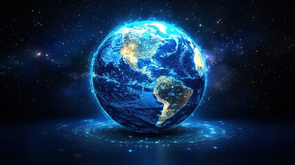 Obraz premium Digital Earth in Space