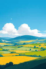 Obraz premium Vibrant Countryside Landscape