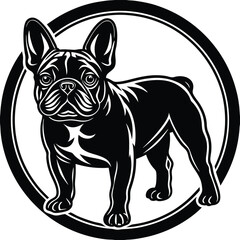 Fototapeta premium French bulldog minimalist and simple silhouette vector image (16).eps