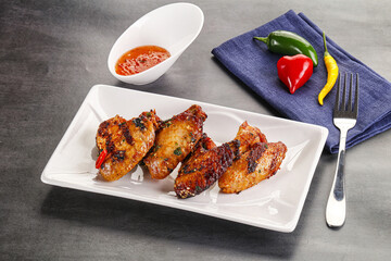Buffalo grilled chicken wings barbecue
