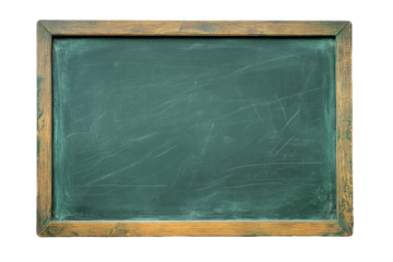 Green Chalkboard with Frame Isolated Cut-Out PNG: A Classic Educational Tool on transparent background