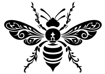 Art Nouveau bee Graphic Accents, vector illustration, vintage elements	
