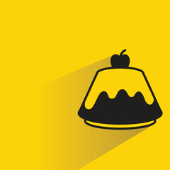 Fototapeta premium cake icon on shadow yellow background