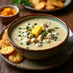 Creamy Mushroom Soup with Butter and Herbs