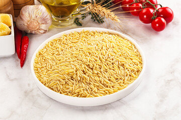 Italian raw dry pasta risoni
