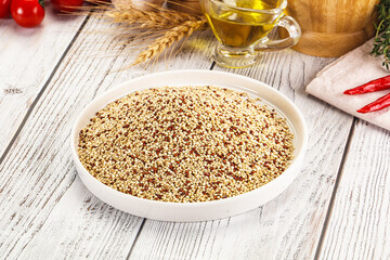 Raw dry quinoa seeds cereal