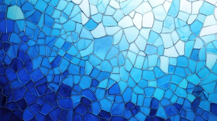 Ombre blue mosaic patterned background illustration