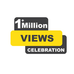 1 million views celebration background design EPS 1