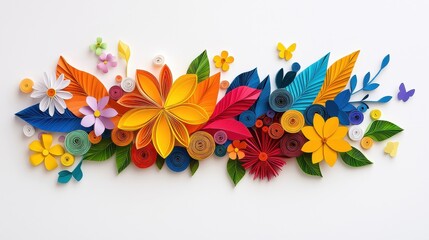 Create vibrant, colorful paper flowers! This craft art design features beautiful petals and leaves, allowing your paper blooms to flourish with artistic splendor.
