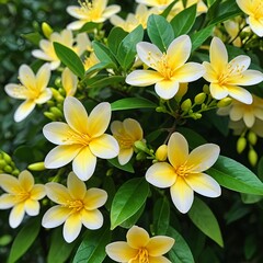 Fototapeta premium Yellow Plumeria Flowers in Bloom