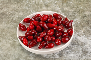 Ripe sweet juicy digberry cornel