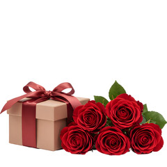Elegant Gift Box with Red Roses &ndash; Perfect for Romantic Occasions

