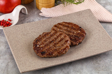 Grilled beef burger cutlet minced meat