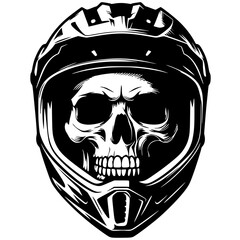 Skull silhouette motocross helmet