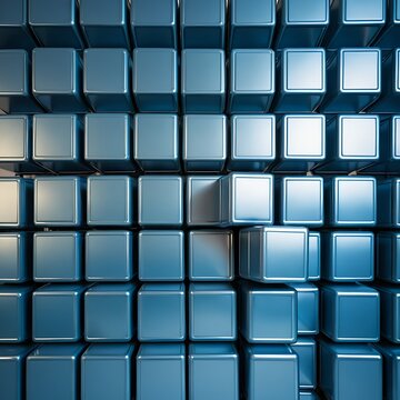 Abstract Blue Cubes Background