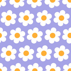 Daisies flowers pattern.Seamless pattern with florals for fabric, textiles, clothing, wrapping paper. Vector illustration