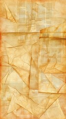 Fototapeta premium A small, crumpled piece of white paper lies on a wooden table, its edges slightly worn and creased from being folded multiple times, hinting at a hidden message or forgotten note.