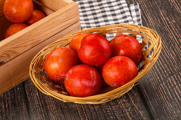 Fresh sweet juicy  purple plums