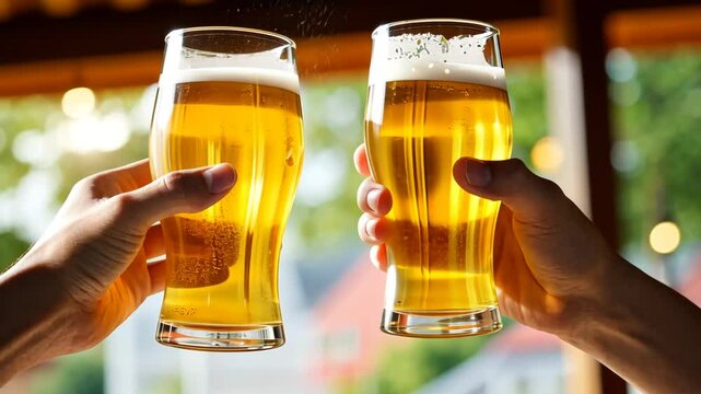 ビールで乾杯
