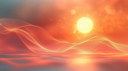 Abstract soft light waves and sun glow, minimalist design celebrating Summer Solstice (Longest Day)
