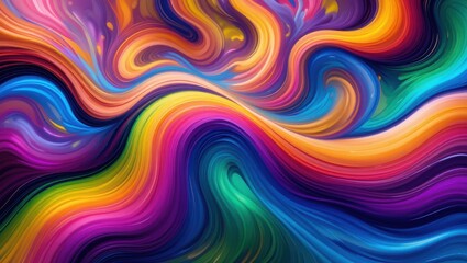 Vibrant Abstract Digital Art With Colorful Swirls and Fluid Motion Creating a Dreamy Atmosphere