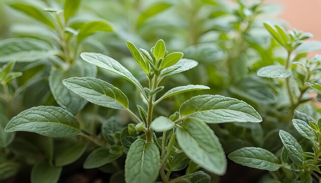 Close-up of Fresh Oregano Plant