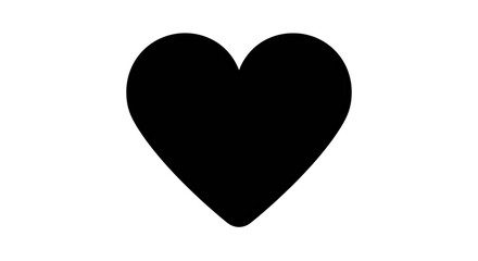 Isolated Black Heart Symbol of Love
