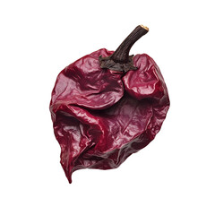 Dried Maroon Scotch Bonnet Pepper Wrinkled Texture Spicy Ingredient Dark Background