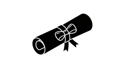 Isolated Diploma Scroll with Ribbon