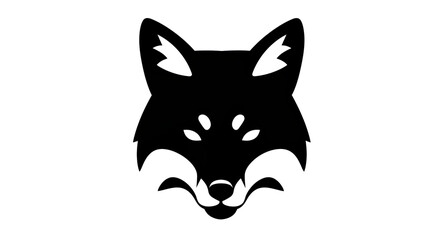 Isolated Fox Head Silhouette with Playful Details