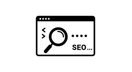 Isolated SEO Optimization Illustration with Magnifying Glass and Browser