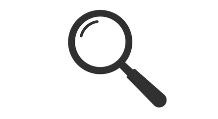 Isolated Simple Black Magnifying Glass for Search