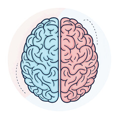 Left and Right Brain Vector Illustration – Logical vs Creative Mind Concept