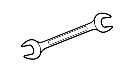 Isolated Wrench Tool Symbolizing Repair and Maintenance