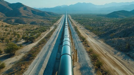 Scenic Aerial View of a Pipeline in the National Park