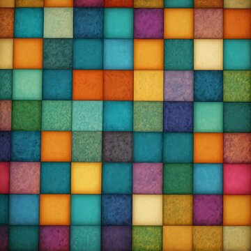 Abstract Colorful Square Pattern Background