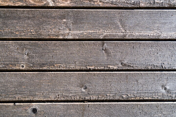 Horizontal dark old boards as texture.