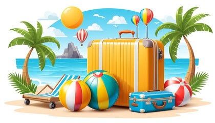 Obraz premium Summer Vacation Tropical Beach Getaway