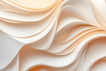 Abstract Paper Curves Flowing Gently with Soft Light and Shadow
