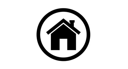 Isolated House Icon in Circle