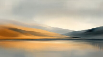 Misty Mountain Lake Landscape