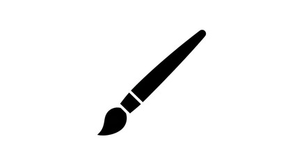 Isolated Black Paint Brush Silhouette