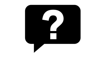 Isolated Question Mark in Speech Bubble for Information and Assistance