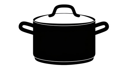 Isolated Cooking Pot Illustrating Food Preparation and Kitchenware