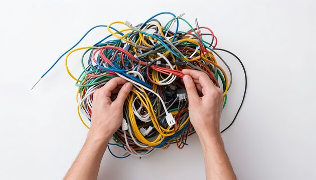 Tangled Mess of Wires and Cables