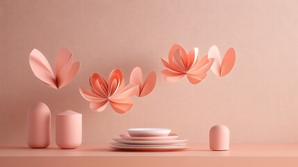 Pastel Flowers  Table Setting.